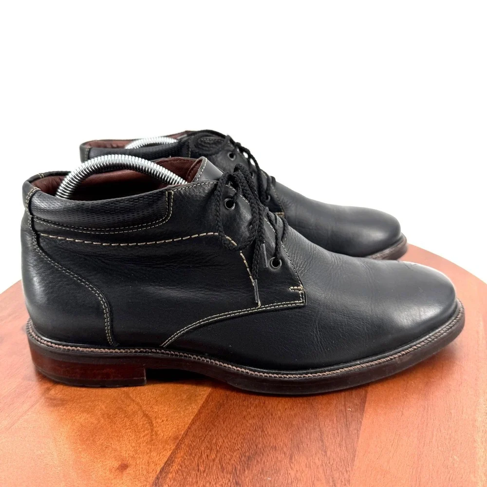 Johnston & Murphy J&M 1850 Chukka Boot Black Leather Lace Up Brazil Men's 10.5M